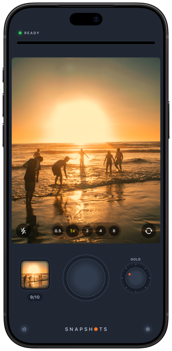 The Snapshots camera in its dark theme.