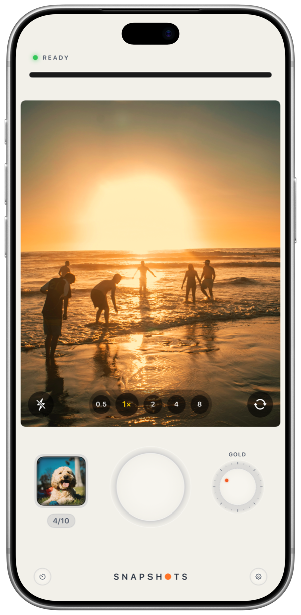 Snapshots on an iPhone: the camera.